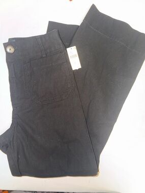 Women's Black Stretch Wide-Leg Jeans